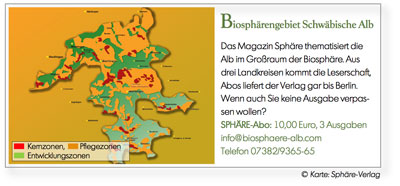 Karte Biosphärengebiet Schwäbische Alb